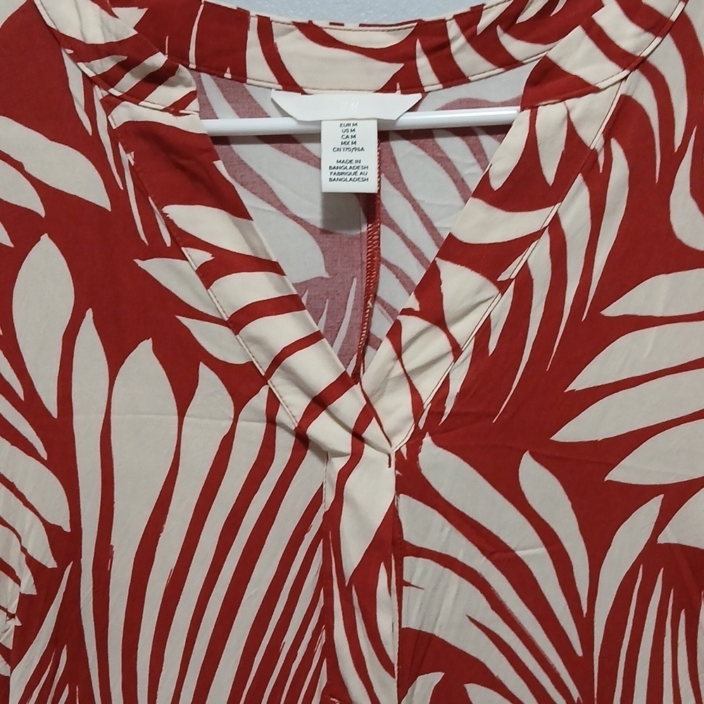 Tropical Print V-neck Midi Dress Womens Medium Resortwear Boho Lounge Beach - Picture 2 of 6